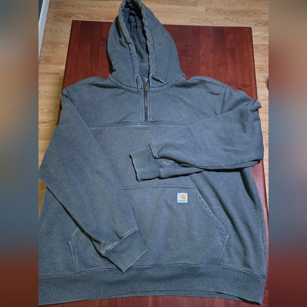 Carhartt Rain Defender® Loose Fit Heavyweight Quarter-Zip Hoodie - Picture 3 of 5